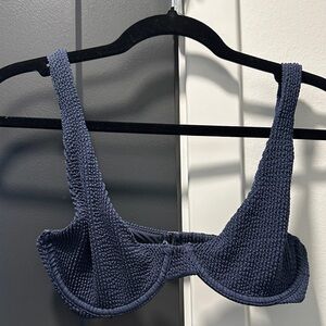 Abercrombie & Fitch Textured Dark Blue Bralette